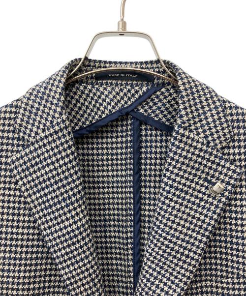 TAGLIATORE（タリアトーレ）TAGLIATORE (タリアトーレ) ウールシルクハウンドトゥーステーラードジャケット ネイビー サイズ:48の古着・服飾アイテム