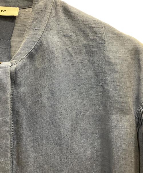 ebure（エブール）ebure (エブール) リネンシルクベルテッドシャツワンピース ブルー サイズ:38の古着・服飾アイテム
