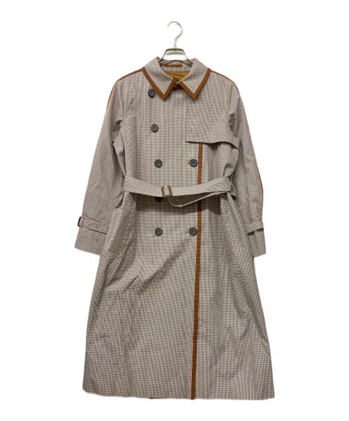 Aquascutum（アクアスキュータム）Aquascutum (アクアスキュータム) マイクロクラブチェックコート ブラウン サイズ:10の古着・服飾アイテム