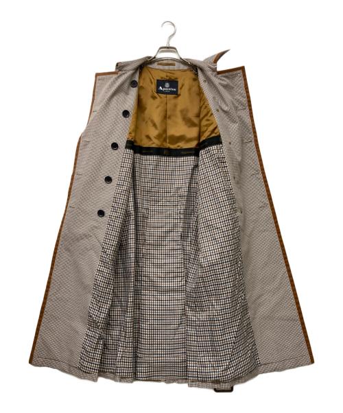 Aquascutum（アクアスキュータム）Aquascutum (アクアスキュータム) マイクロクラブチェックコート ブラウン サイズ:10の古着・服飾アイテム