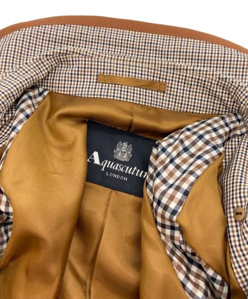 Aquascutum（アクアスキュータム）Aquascutum (アクアスキュータム) マイクロクラブチェックコート ブラウン サイズ:10の古着・服飾アイテム
