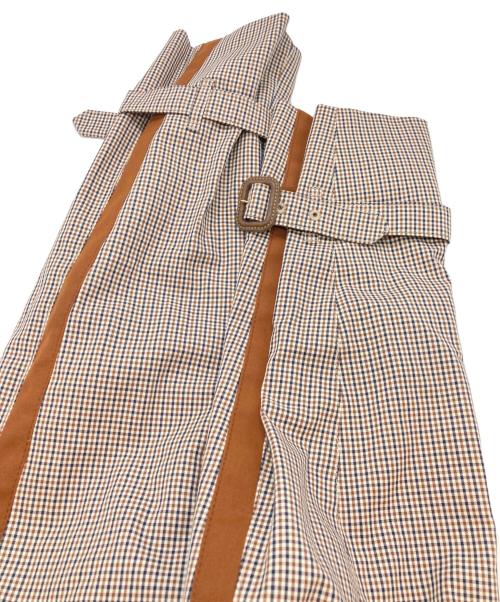 Aquascutum（アクアスキュータム）Aquascutum (アクアスキュータム) マイクロクラブチェックコート ブラウン サイズ:10の古着・服飾アイテム