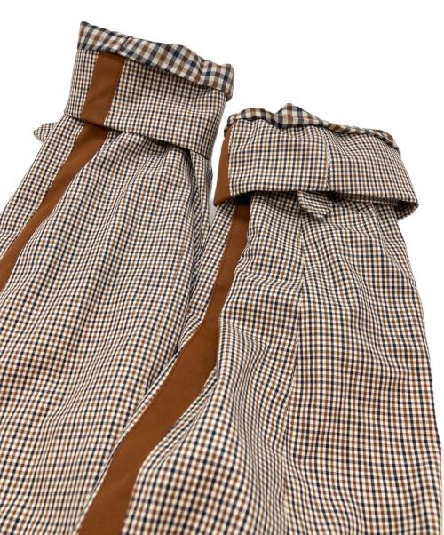 Aquascutum（アクアスキュータム）Aquascutum (アクアスキュータム) マイクロクラブチェックコート ブラウン サイズ:10の古着・服飾アイテム