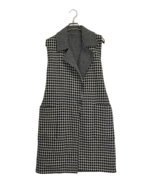 MaxMara（マックスマーラ）MaxMara (マックスマーラ) CUCITO AMANO ウールカシミヤリバーシブルジレ ブラック サイズ:38の古着・服飾アイテム