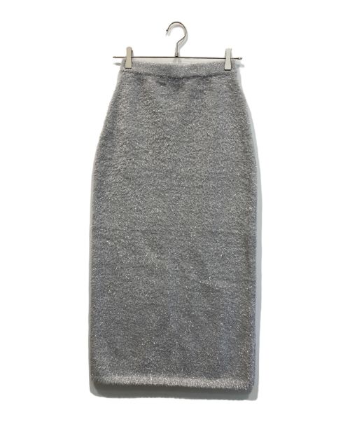 AKTE（アクテ）AKTE (アクテ) グリッターIラインニットスカート シルバー サイズ:2 未使用品の古着・服飾アイテム