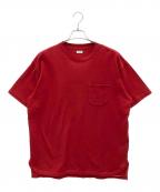 BLURHMSブラームス）の古着「Super Hard Twisted Pocket Long Tee」｜レッド