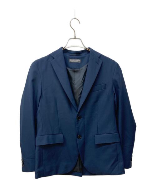 BEAUTY&YOUTH（ビューティーアンドユース）BEAUTY&YOUTH (ビューティーアンドユース) マイクロ ピンヘッド 2ボタン ジャケット ネイビー サイズ:Sの古着・服飾アイテム