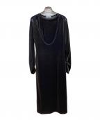 MIESROHEミースロエ）の古着「レイヤードベロアナローワンピース」｜チャコールグレー