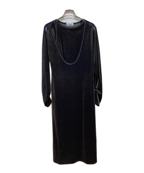 MIESROHE（ミースロエ）MIESROHE (ミースロエ) レイヤードベロアナローワンピース チャコールグレーの古着・服飾アイテム