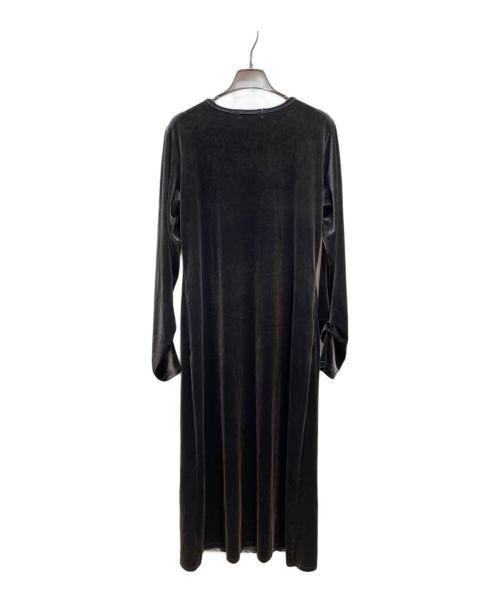 MIESROHE（ミースロエ）MIESROHE (ミースロエ) レイヤードベロアナローワンピース チャコールグレーの古着・服飾アイテム