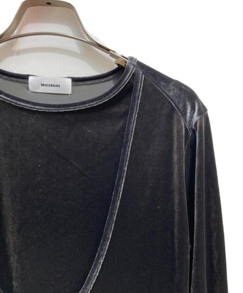 MIESROHE（ミースロエ）MIESROHE (ミースロエ) レイヤードベロアナローワンピース チャコールグレーの古着・服飾アイテム