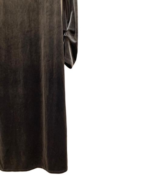 MIESROHE（ミースロエ）MIESROHE (ミースロエ) レイヤードベロアナローワンピース チャコールグレーの古着・服飾アイテム