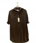 BLUEBIRD BOULEVARDブルーバードブルバード）の古着「ワッシャーツイルドレス」｜ブラウン