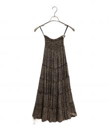 LUSANA（ルサーナ）の古着「RUFFLE TIRED MAXI SKIRT」｜ブラウン