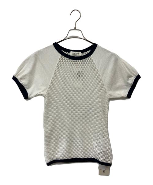 INSCRIRE（アンスクリア）INSCRIRE (アンスクリア) Mesh Raglan Tee ホワイト サイズ:M　の古着・服飾アイテム