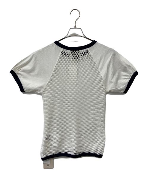 INSCRIRE（アンスクリア）INSCRIRE (アンスクリア) Mesh Raglan Tee ホワイト サイズ:M　の古着・服飾アイテム