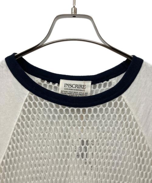 INSCRIRE（アンスクリア）INSCRIRE (アンスクリア) Mesh Raglan Tee ホワイト サイズ:M　の古着・服飾アイテム