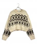 GANNIガニー）の古着「Chunky Graphic Wool Cropped」｜アイボリー