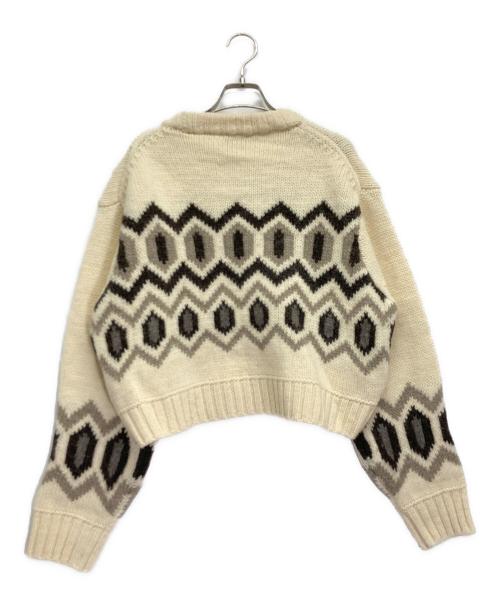 GANNI（ガニー）Ganni (ガニー) Chunky Graphic Wool Cropped アイボリー サイズ:M 未使用品の古着・服飾アイテム