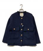 journal standard L'essageジャーナルスタンダード レサージュ）の古着「GIOLICAツイードワイドジャケット」｜ネイビー