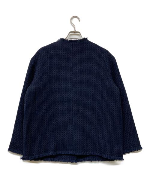 journal standard L'essage（ジャーナルスタンダード レサージュ）journal standard L'essage (ジャーナルスタンダード レサージュ) GIOLICAツイードワイドジャケット ネイビー サイズ:Freeの古着・服飾アイテム