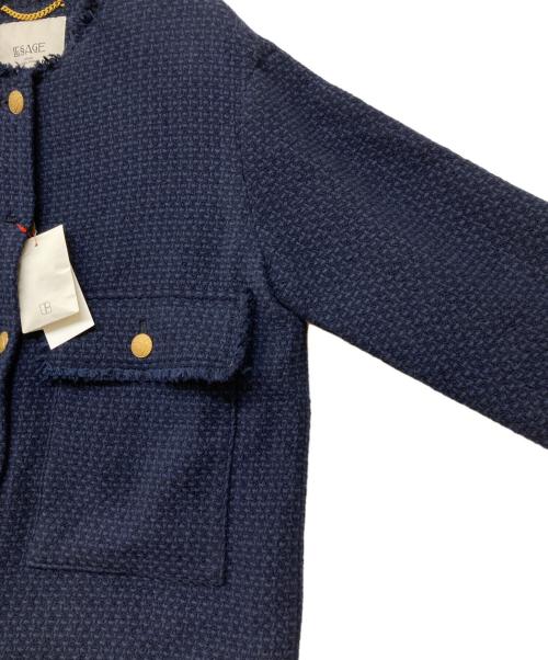 journal standard L'essage（ジャーナルスタンダード レサージュ）journal standard L'essage (ジャーナルスタンダード レサージュ) GIOLICAツイードワイドジャケット ネイビー サイズ:Freeの古着・服飾アイテム