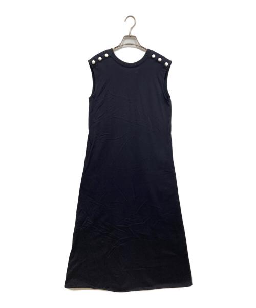 CINOH（チノ）CINOH (チノ) Demi-Luxe Beams (デミルクス ビームス) 別注パール付ワンピース ネイビー サイズ:Mの古着・服飾アイテム