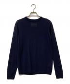 AK+1エーケーワン）の古着「ウールナイロン シアースリーブ クルーネックニット」｜ネイビー