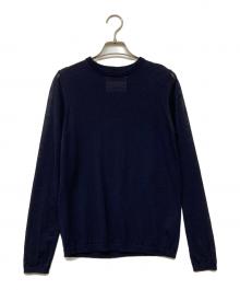 AK+1（エーケーワン）の古着「ウールナイロン シアースリーブ クルーネックニット」｜ネイビー