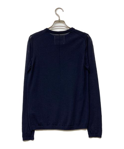 AK+1（エーケーワン）AK+1 (エーケーワン) ウールナイロン シアースリーブ クルーネックニット ネイビー サイズ:-の古着・服飾アイテム