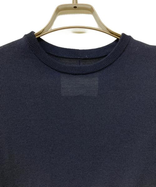 AK+1（エーケーワン）AK+1 (エーケーワン) ウールナイロン シアースリーブ クルーネックニット ネイビー サイズ:-の古着・服飾アイテム