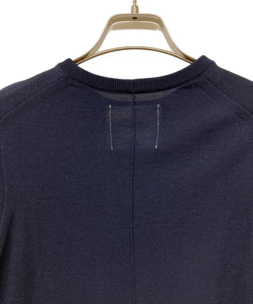 AK+1（エーケーワン）AK+1 (エーケーワン) ウールナイロン シアースリーブ クルーネックニット ネイビー サイズ:-の古着・服飾アイテム