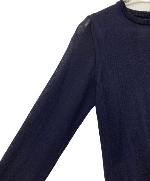 AK+1（エーケーワン）AK+1 (エーケーワン) ウールナイロン シアースリーブ クルーネックニット ネイビー サイズ:-の古着・服飾アイテム