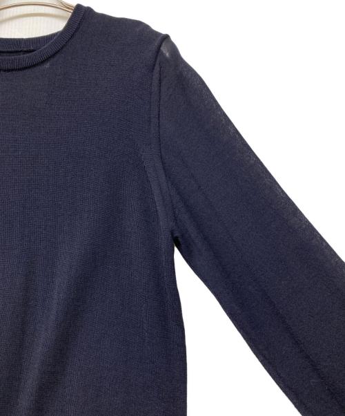 AK+1（エーケーワン）AK+1 (エーケーワン) ウールナイロン シアースリーブ クルーネックニット ネイビー サイズ:-の古着・服飾アイテム