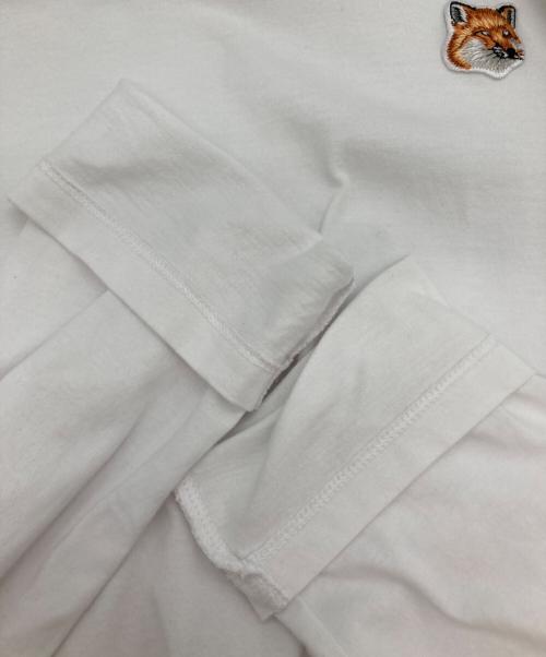 maison kitsune（メゾンキツネ）MAISON KITSUNE (メゾンキツネ) FOX HEAD PATCH REGULAR LONG-SLEEVED TEE-SHIRT ホワイト サイズ:Sの古着・服飾アイテム