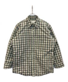 beautiful people（ビューティフルピープル）の古着「tartan check oxford quilting shirt」｜グリーン