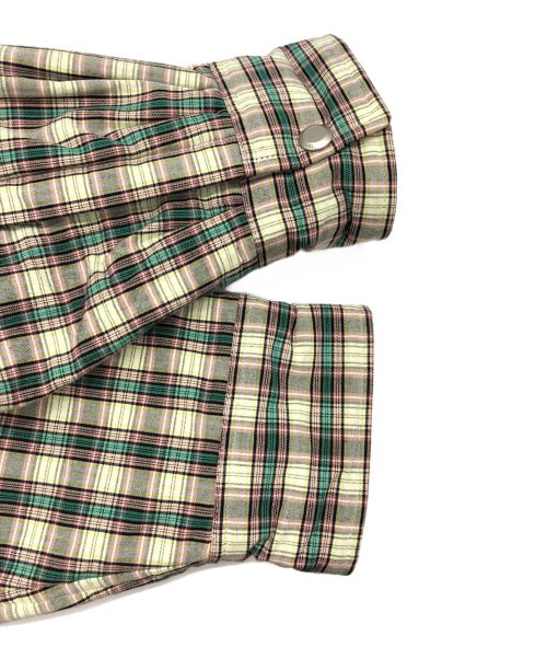 beautiful people（ビューティフルピープル）beautiful people (ビューティフルピープル) tartan check oxford quilting shirt グリーン サイズ:34の古着・服飾アイテム