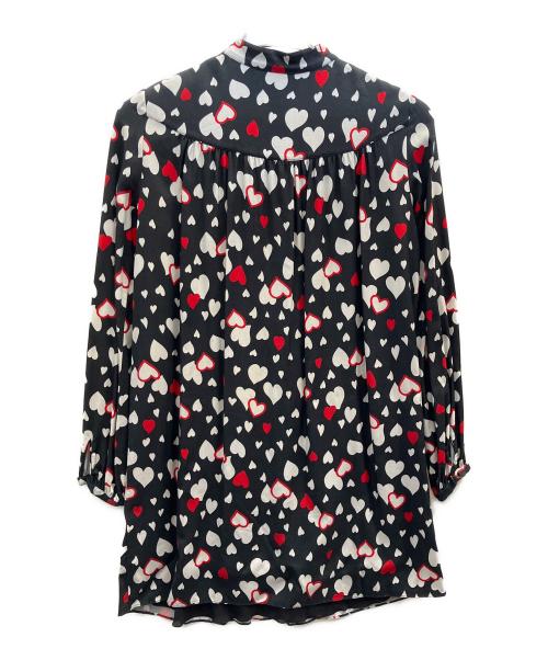 Saint Laurent Paris（サンローランパリ）Saint Laurent Paris (サンローランパリ) ハート柄シャツワンピース ブラック サイズ:フリーの古着・服飾アイテム