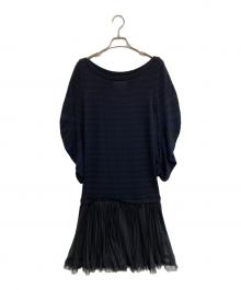 sacai（サカイ）の古着「シフォンプリーツ切替ワンピース」｜ブラック