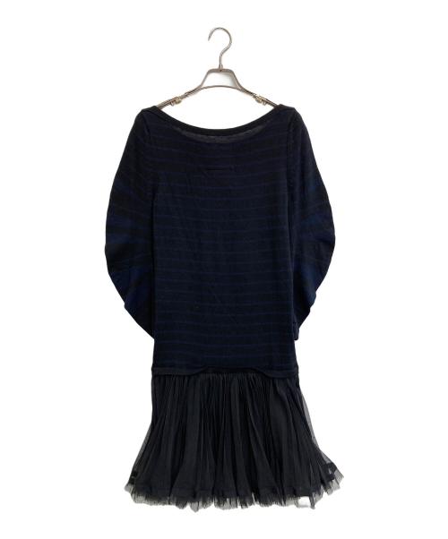 sacai（サカイ）sacai (サカイ) シフォンプリーツ切替ワンピース ブラック サイズ:1の古着・服飾アイテム