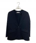 JOHNBULLジョンブル）の古着「37.5 Technology ノーカラージップジャケット」｜ブラック