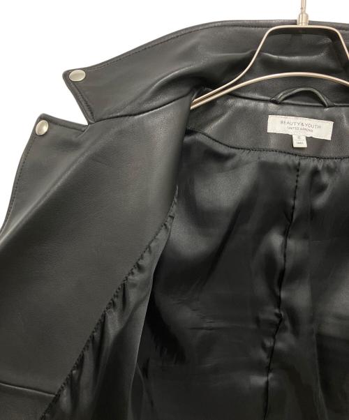 BEAUTY&YOUTH UNITED ARROWS（ビューティーアンドユースユナイテッドアローズ）BEAUTY&YOUTH UNITED ARROWS (ビューティーアンドユースユナイテッドアローズ) シープ ダブルライダースジャケット ブラック サイズ:Sの古着・服飾アイテム