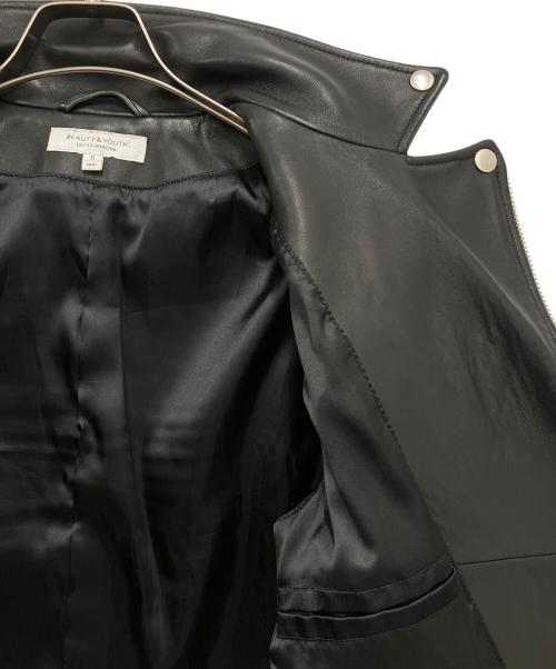 BEAUTY&YOUTH UNITED ARROWS（ビューティーアンドユースユナイテッドアローズ）BEAUTY&YOUTH UNITED ARROWS (ビューティーアンドユースユナイテッドアローズ) シープ ダブルライダースジャケット ブラック サイズ:Sの古着・服飾アイテム
