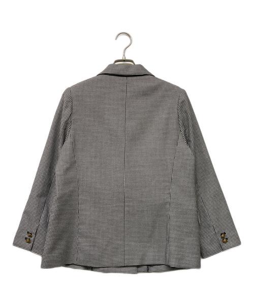 Mila Owen（ミラオーウェン）Mila Owen (ミラオーウェン) 金釦チェックダブルブレザージャケット ホワイト×ブラック サイズ:0の古着・服飾アイテム