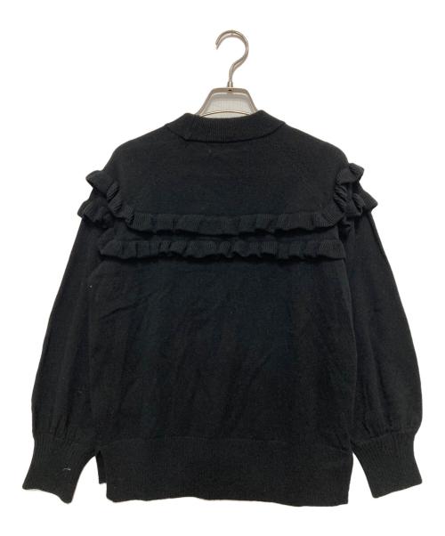 Maglie le cassetto（マーリエ ル カセット）Maglie le cassetto (マーリエ ル カセット) カシミヤ混フリルニット ブラック サイズ:SIZE 7の古着・服飾アイテム
