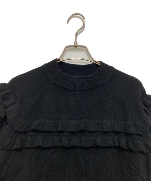 Maglie le cassetto（マーリエ ル カセット）Maglie le cassetto (マーリエ ル カセット) カシミヤ混フリルニット ブラック サイズ:SIZE 7の古着・服飾アイテム