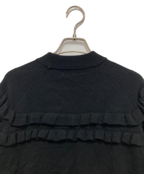 Maglie le cassetto（マーリエ ル カセット）Maglie le cassetto (マーリエ ル カセット) カシミヤ混フリルニット ブラック サイズ:SIZE 7の古着・服飾アイテム