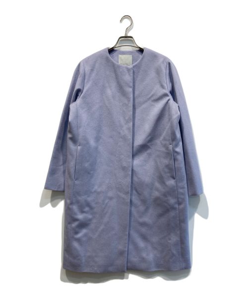 INED CLARO（イネドクラロ）INED CLARO (イネドクラロ) ノーカラーカシミヤコート ラベンダー サイズ:9の古着・服飾アイテム