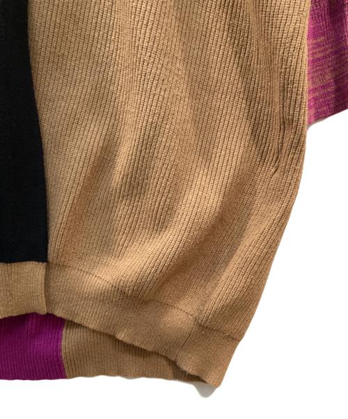 OSMOSIS（オズモーシス）OSMOSIS (オズモーシス) カラーブロックニットカーディガン マルチカラー サイズ:oneの古着・服飾アイテム