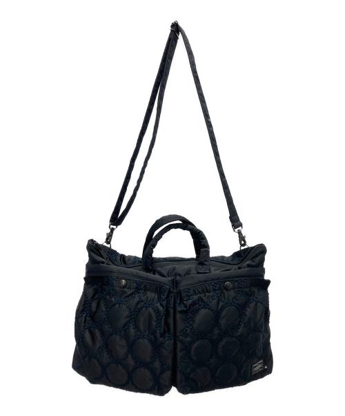 PORTER（ポーター）PORTER (ポーター) mina perhonen (ミナ ペルホネン) 2WAY SHORT HELMET BAG ネイビーの古着・服飾アイテム